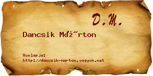 Dancsik Márton névjegykártya