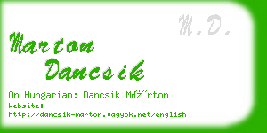 marton dancsik business card